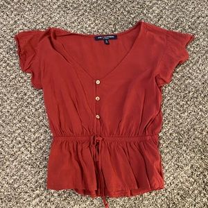 Rust cropped blouse
